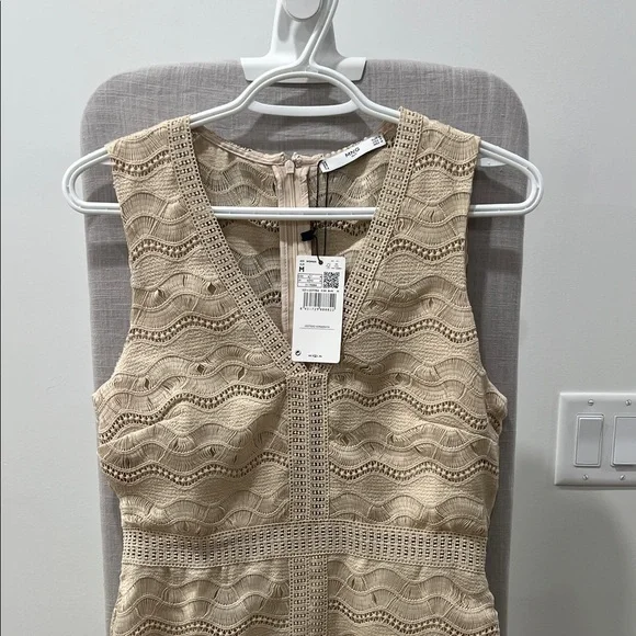 Mango Beige Crochet Midi Dress - Picture 4 of 4